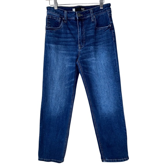 Kut From The Kloth Elizabeth Fab Ab High Rise Straight Leg Dark Wash Denim Jeans - Picture 1 of 8